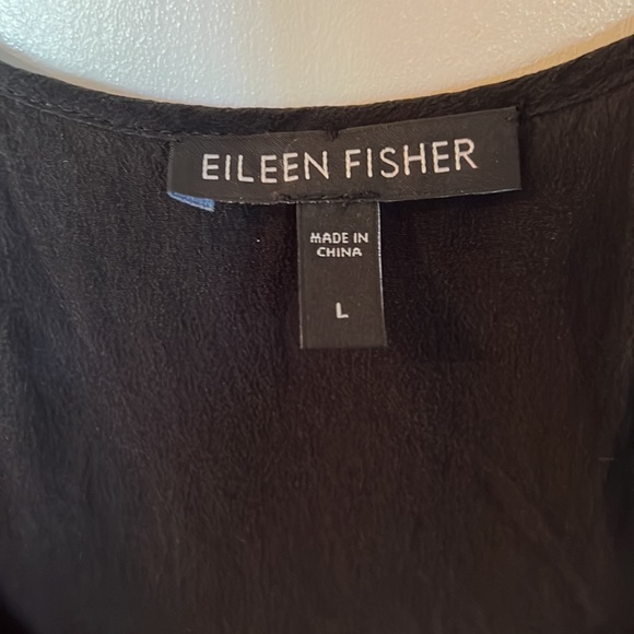 Eileen Fisher Size Large Black Silk Dress - Picture 2 of 4